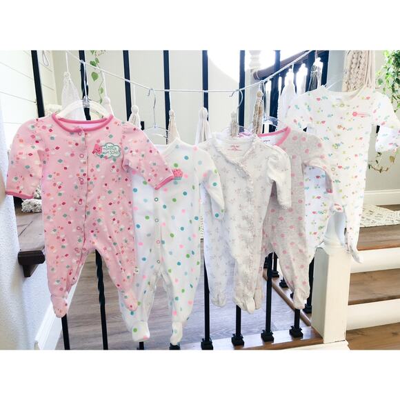 Bulk Lot 5 Cozy Pajama Sleepers 6mths - Picture 2 of 3